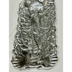 Vintage Arthur Court Designs Elephant Aluminum Tray 12x6 Rectangular